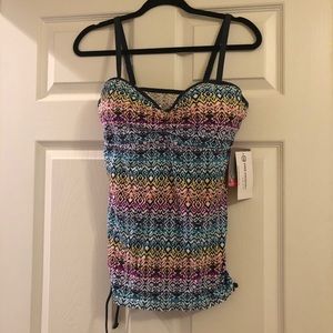 Tankini bathing suit top, Large
